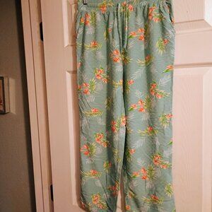 Tranquil And True Womens Lounge Pants, Sz S, Teal Floral, Hi Rise, NWOT